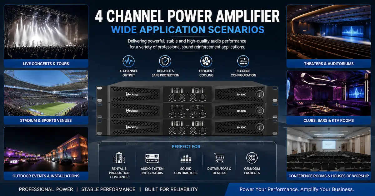 4 Channel Power Amplifier Manufacturer for Professional Audio Projects