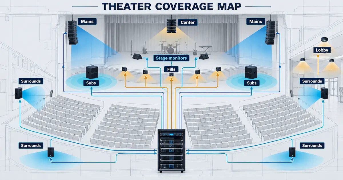Theater sound system coverage map guide